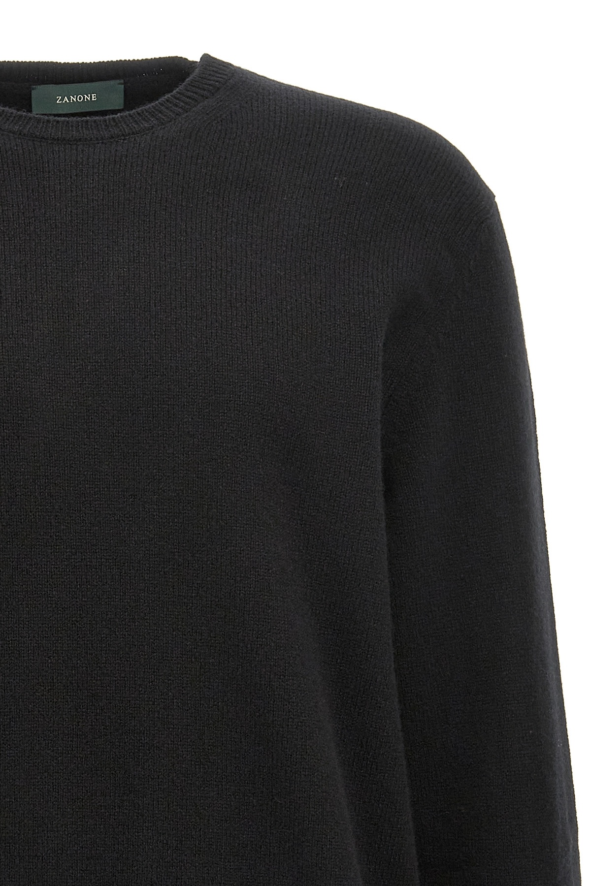 Zanone Black Crewneck Sweater In Black