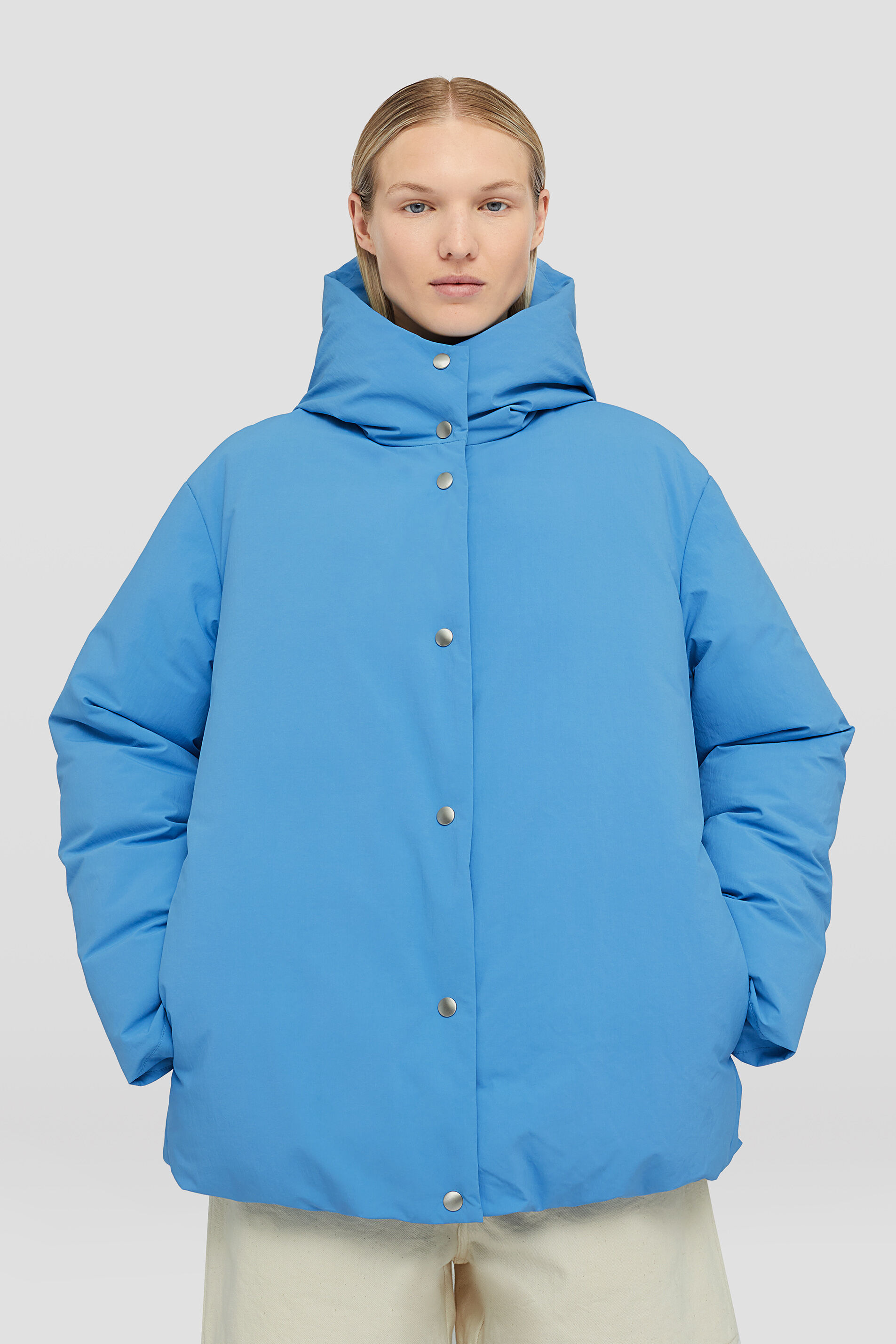 Jil Sander Oversize Puff Jacket In Blue