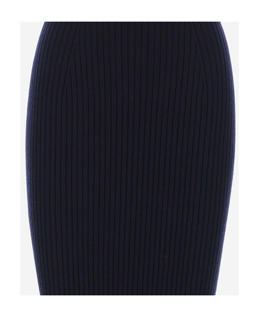 Chloé Wool Cashmere Knitted Skirt In Black