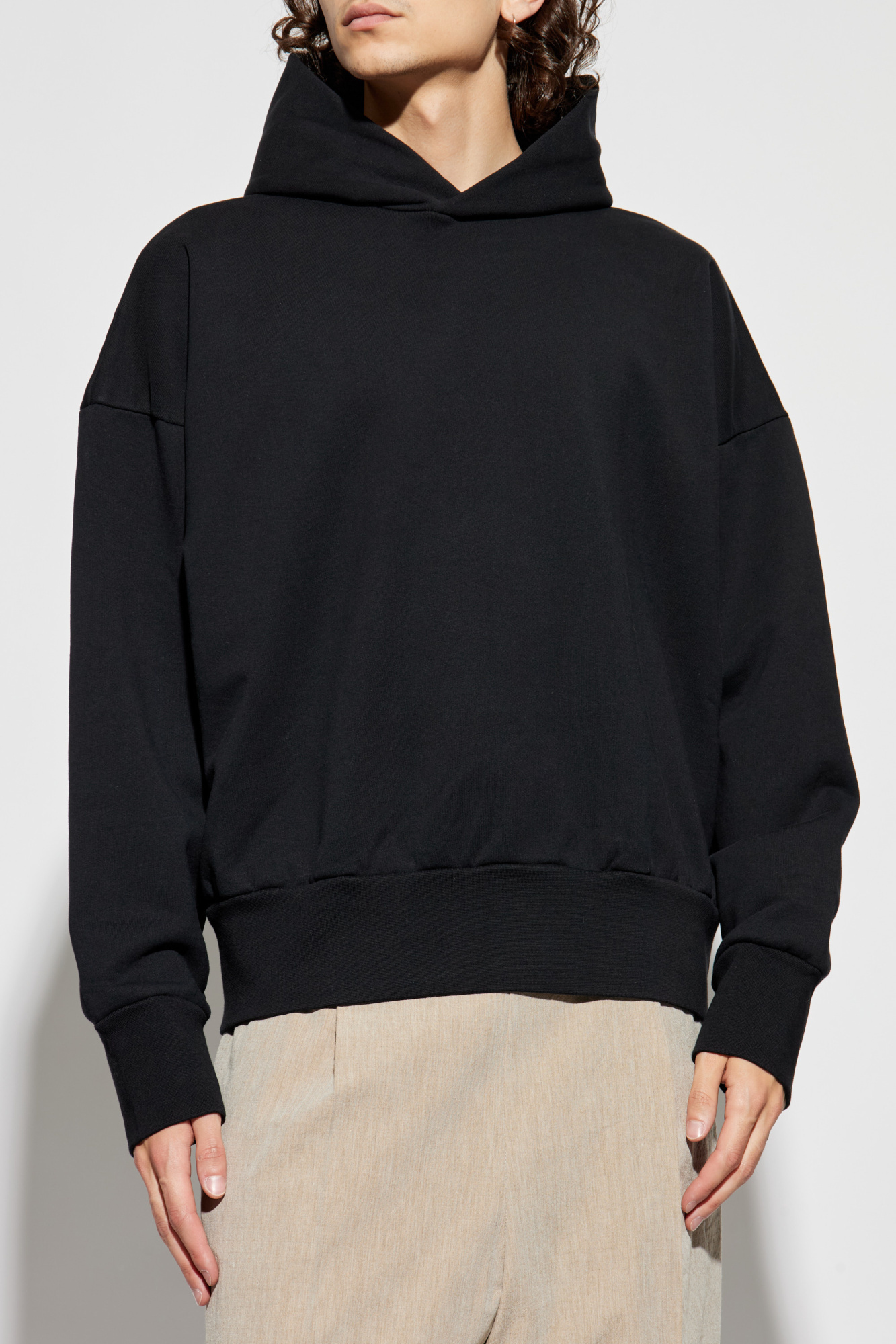 Fear Of God Long-sleeved Hooded Sweatshirt In Black