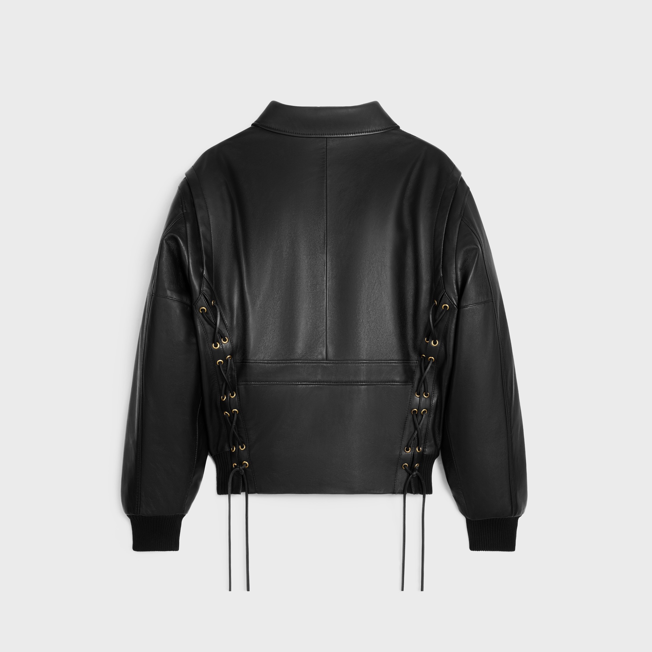 Celine Aviator Blouson Jacket In Soft Lambskin In Black