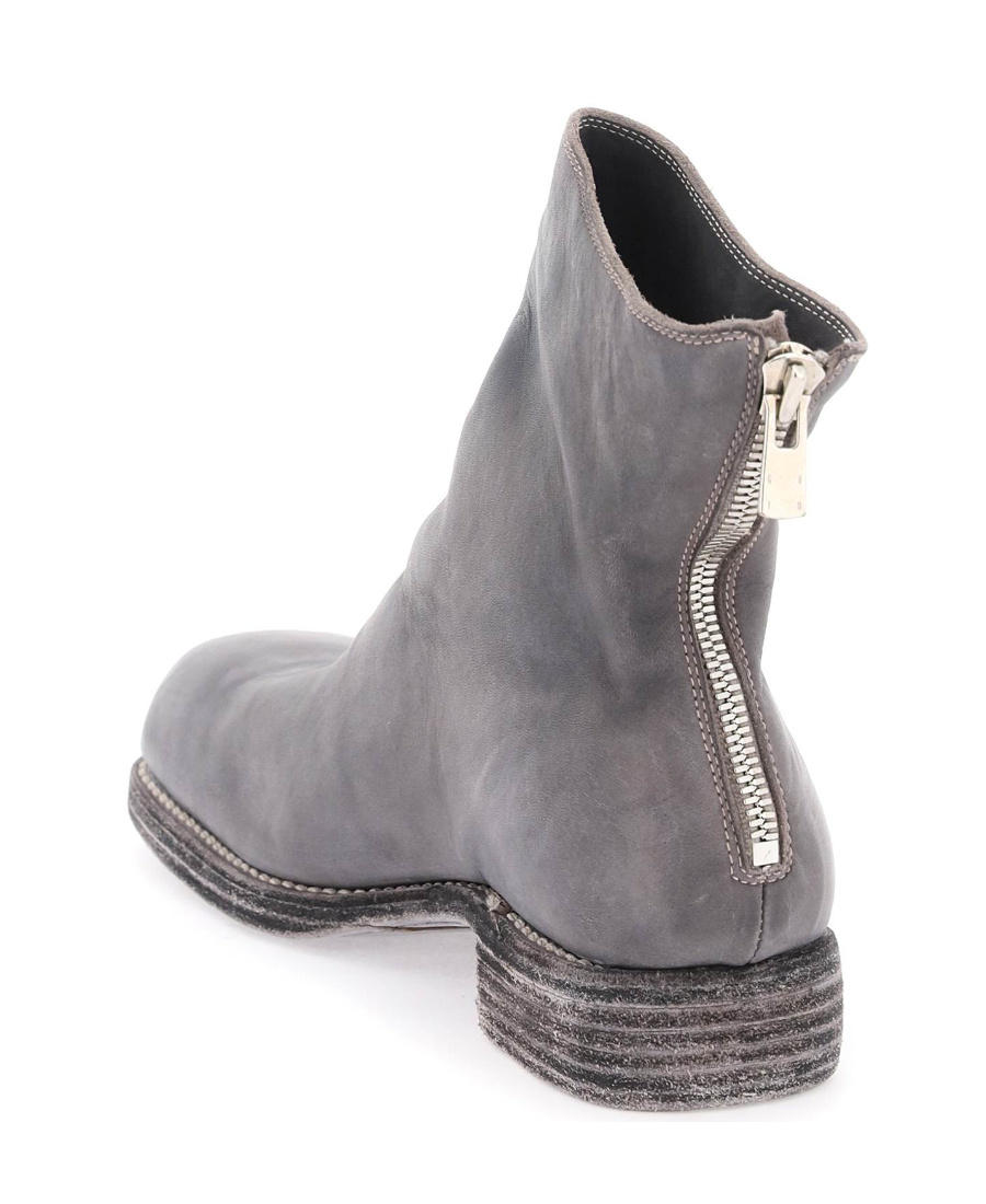 Guidi Square-toed Ankle Boots In Gray