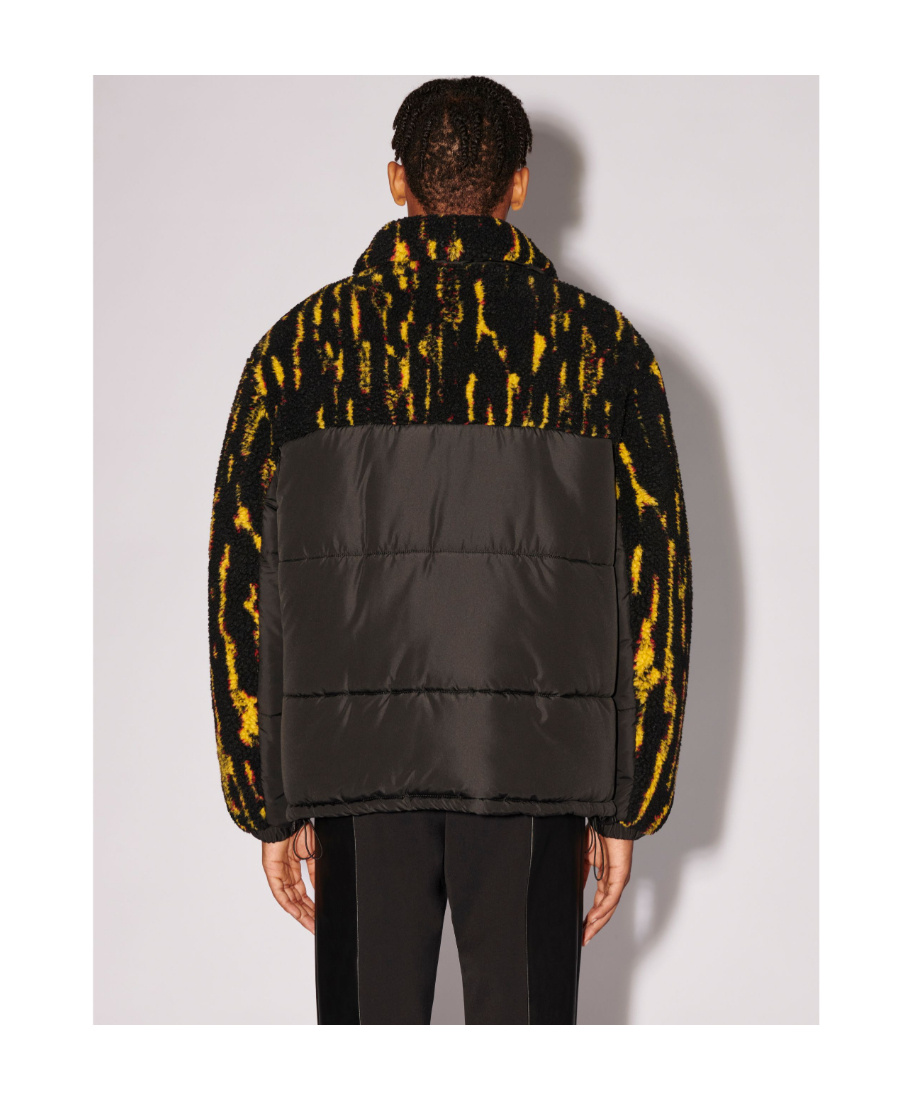 Ambush Multicolor Abstract-print Panelled Jacket In Black