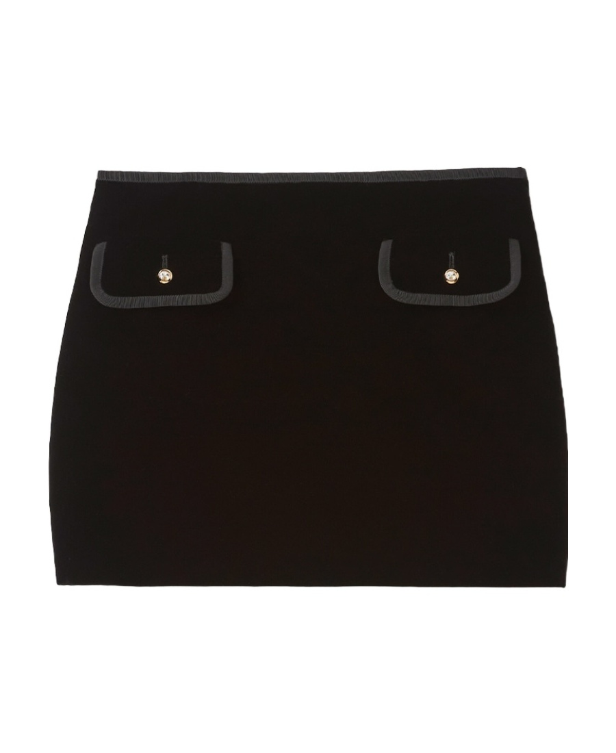 Miu Miu Velvet Mini Skirt In Black