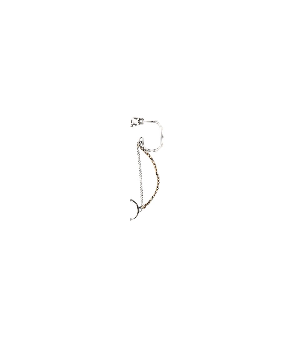 Alexander Mcqueen Skull Chain-detail Drop Earring In White