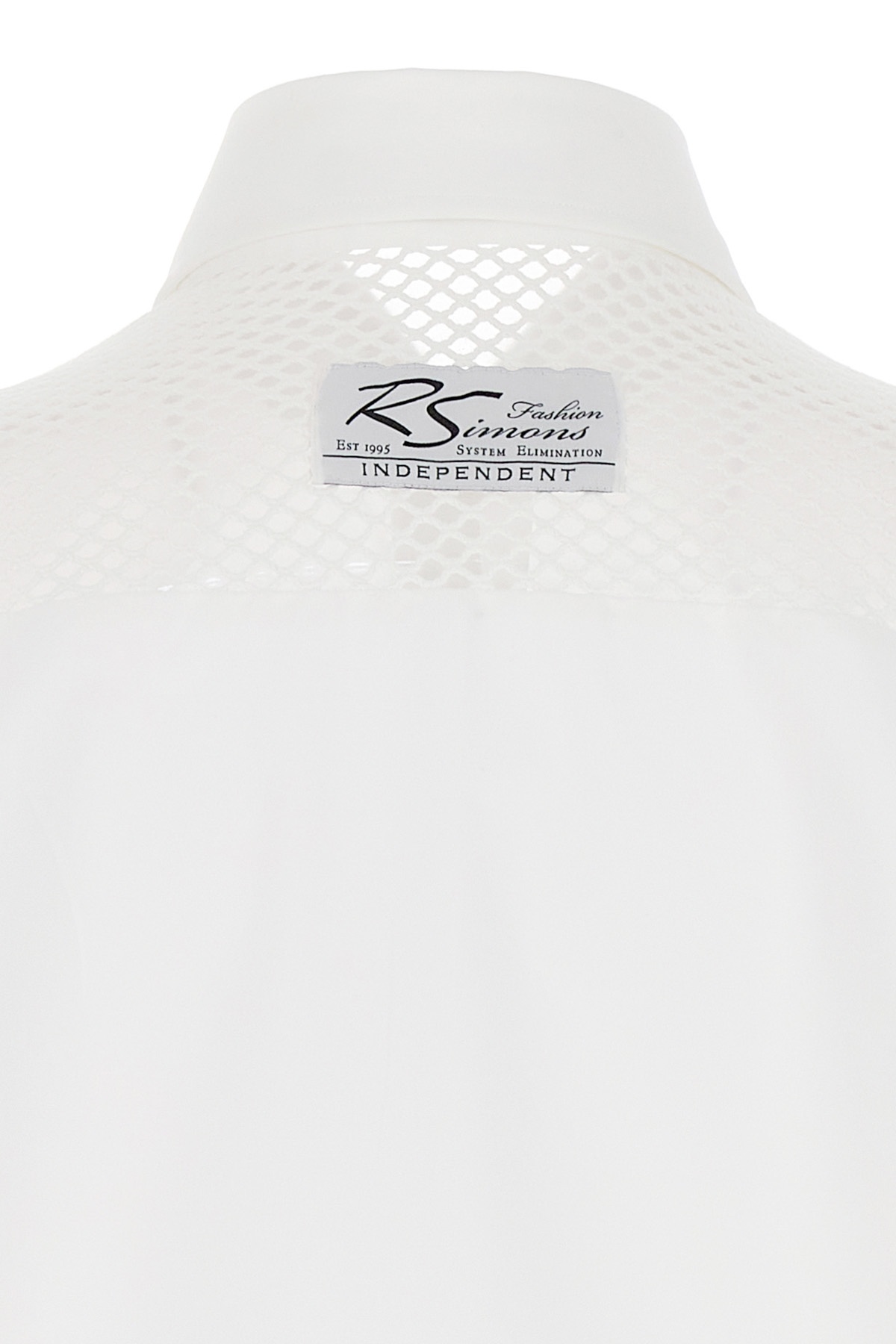 Shop Raf Simons Mesh Detailed Buttoned Shirt In White