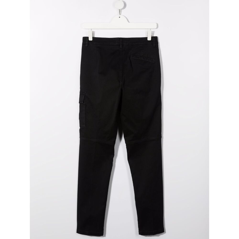 Stone Island Slim-cut Logo Trousers In Black