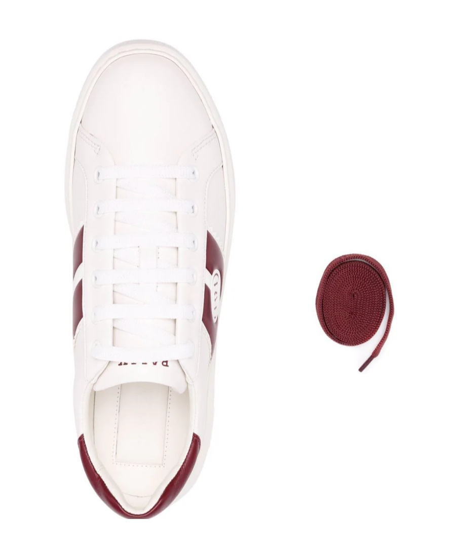 Shop Bally Mikki Logo-stripe Leather Sneakers In White