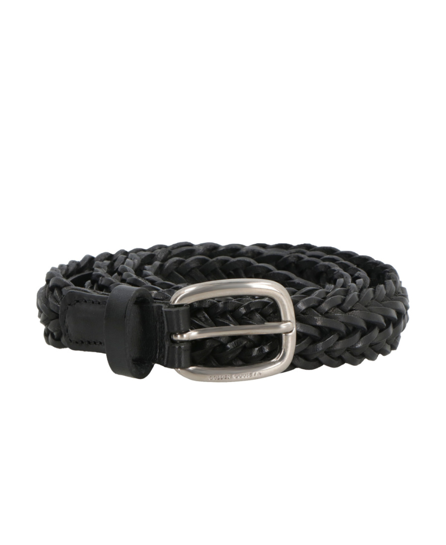 Golden Goose Houston Woven Leather Belt In Black