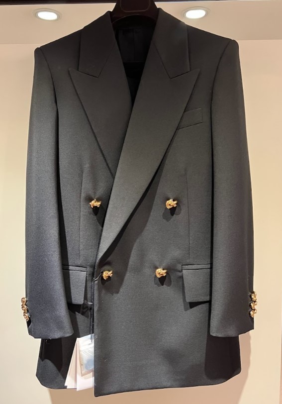 Bottega Veneta Knot Double-breasted Oversized Blazer Jacket In Black