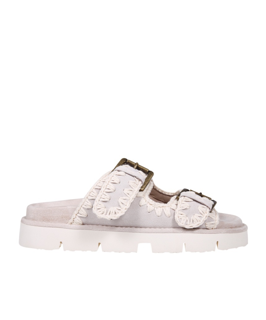 Mou Bio With Buckles Sandals In Neutral