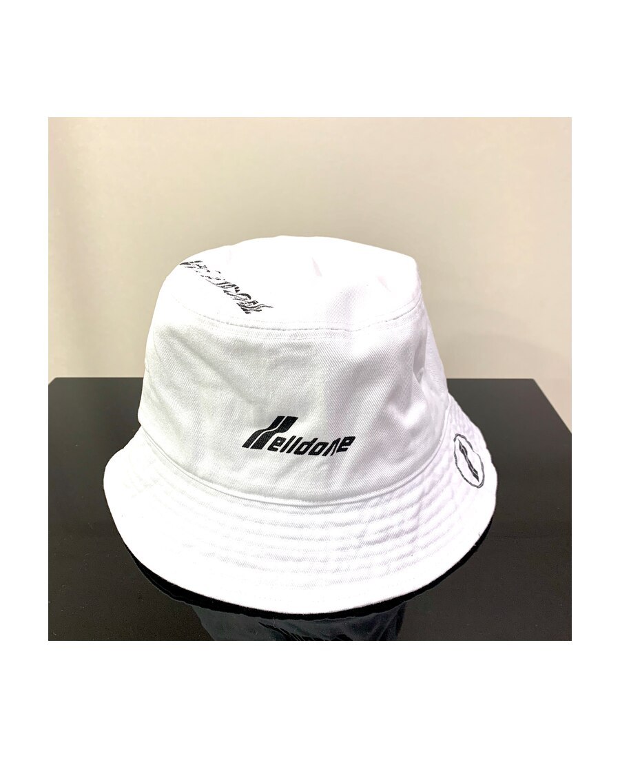 We11 Done Logo Printed Bucket Hat In White