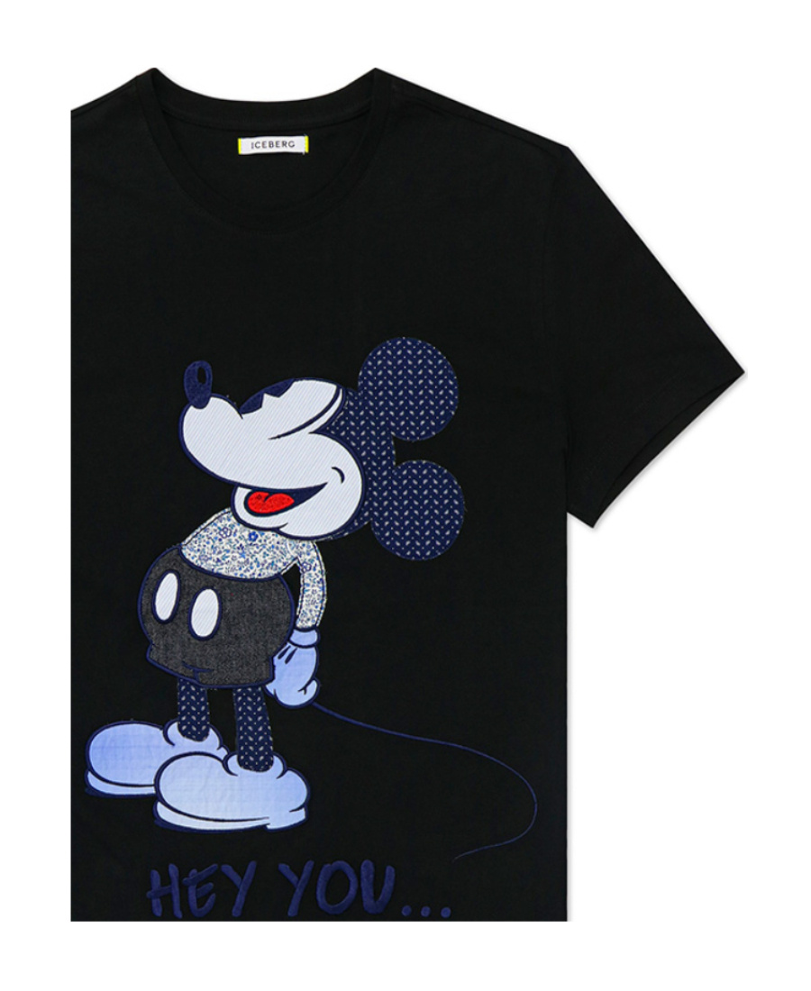 Iceberg T-shirt With Round Neck And Short Sleeves In Black