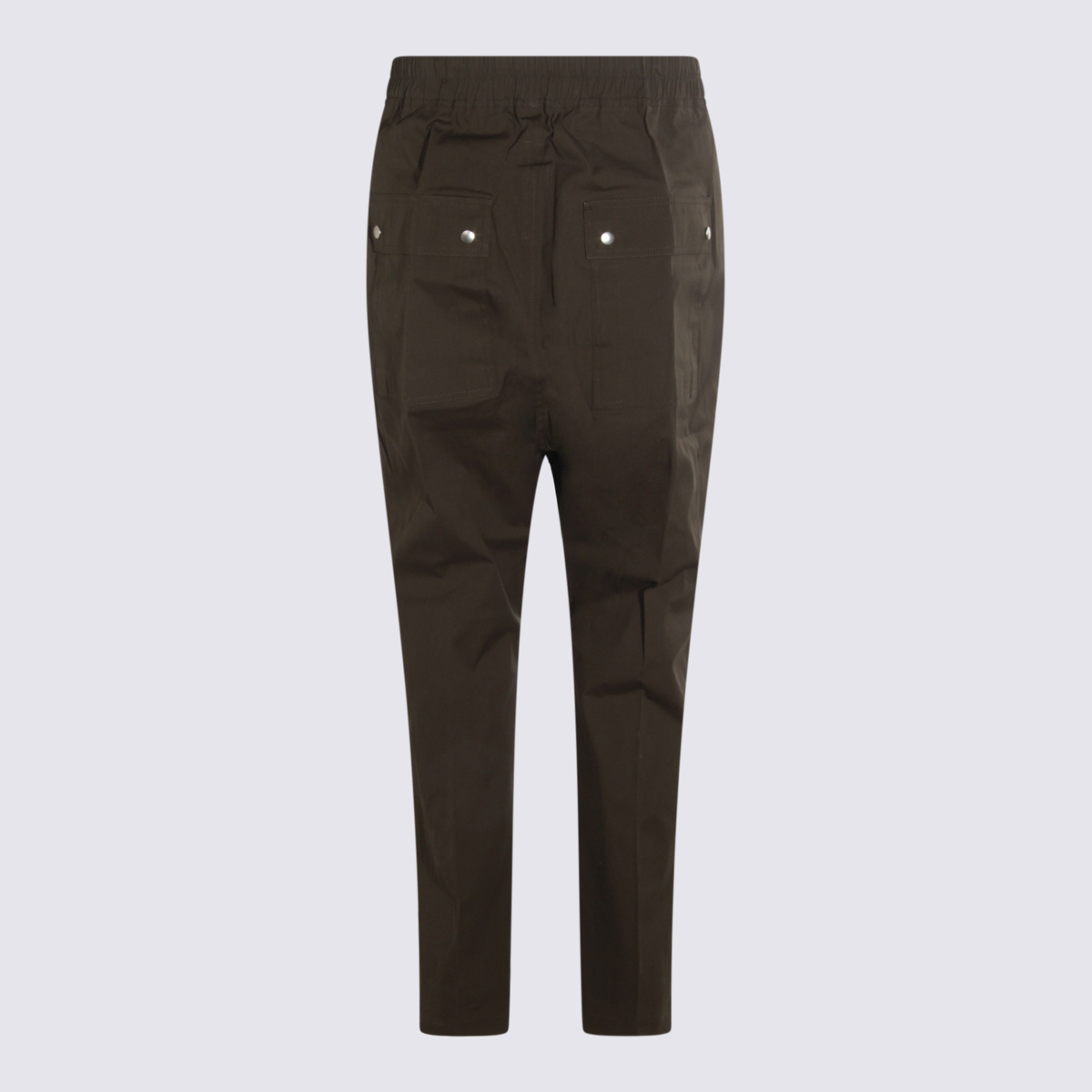 Rick Owens Trousers Featuring Elastic Waistband And Pockets In Brown