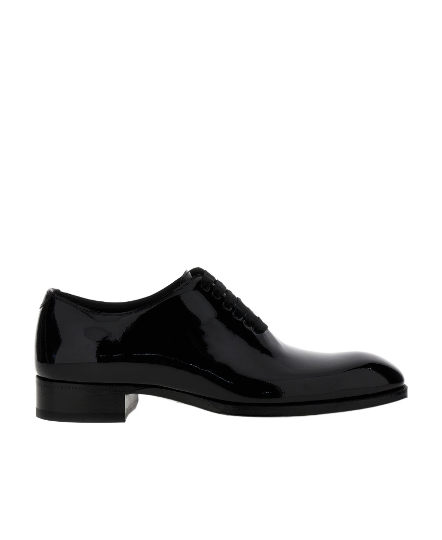 Tom Ford Elkan Whole-cut Patent-leather Oxford Shoes In Black