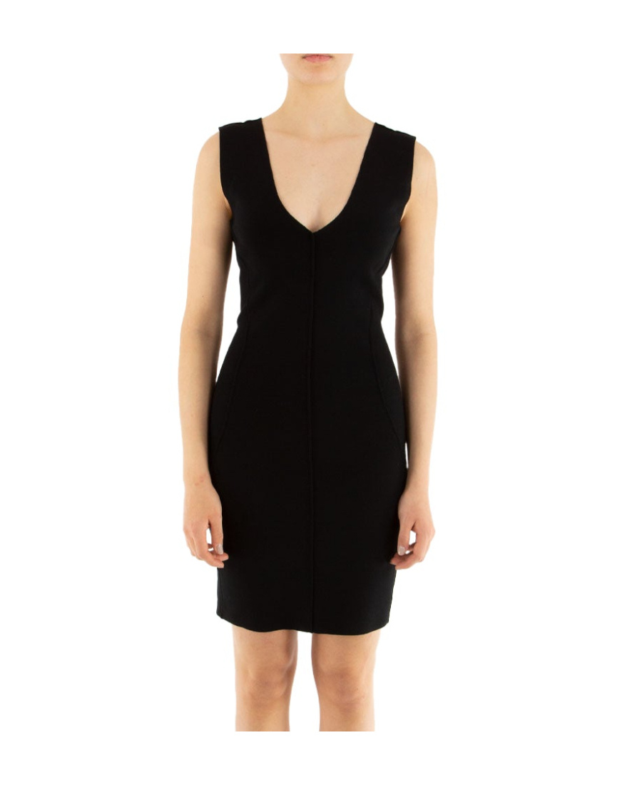 Shop Rick Owens Thank V-neck Midi Dress In Black