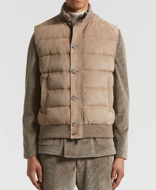 Peserico Down Vest In Brown