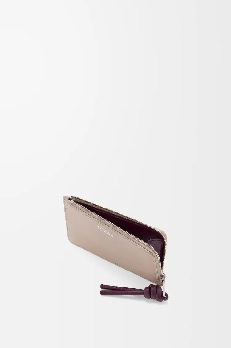 Loewe Knot Coin Cardholder In Shiny Nappa Calfskin In Brown