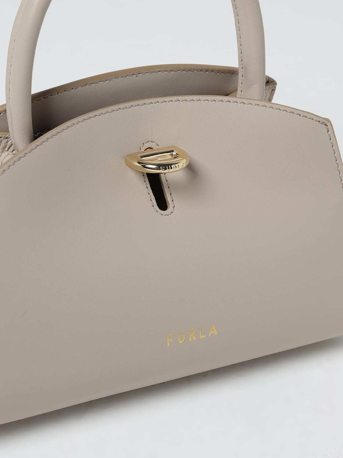 Furla Logo Shoulder Bag In Nude