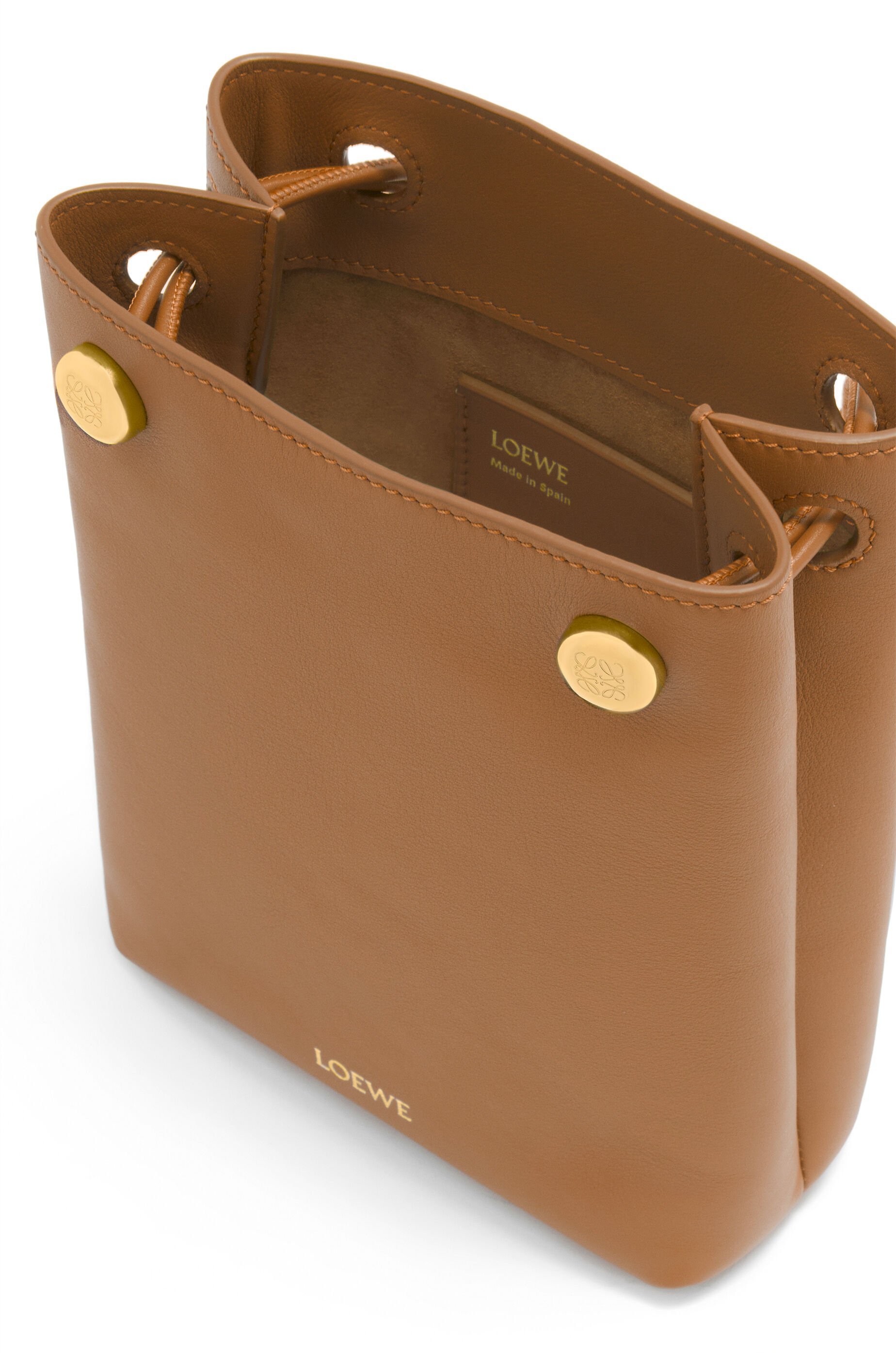 Loewe Mini Puzzle Leather Shoulder Bag In Brown