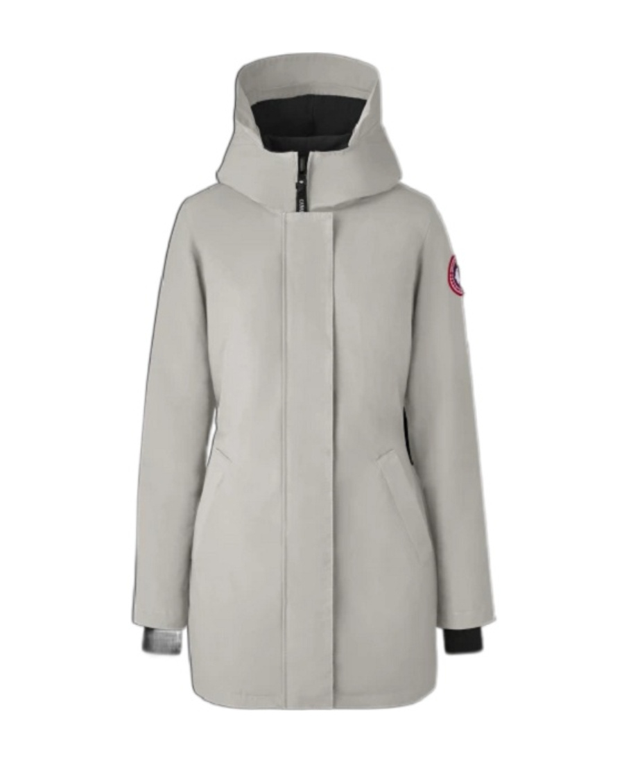 Shop Canada Goose Logo Down Jacket In Gray