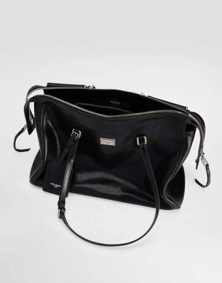 Dolce & Gabbana Zipper Shoulder Bag In Black