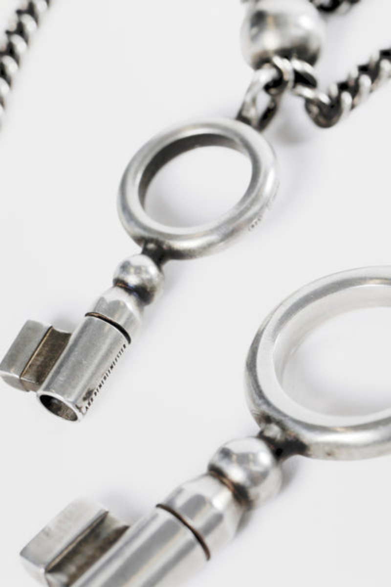 Ann Demeulemeester Pama Key Necklace In Metallic