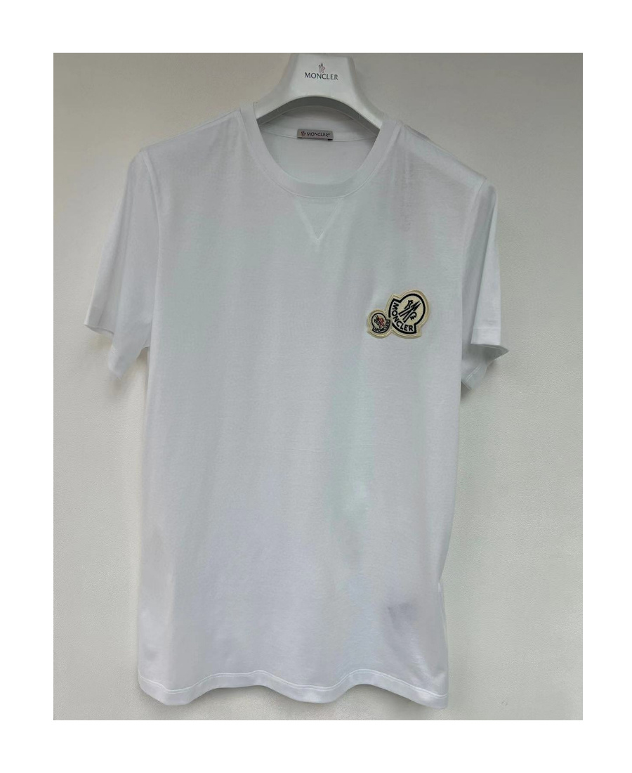 Moncler Logo-patch Cotton T-shirt In White