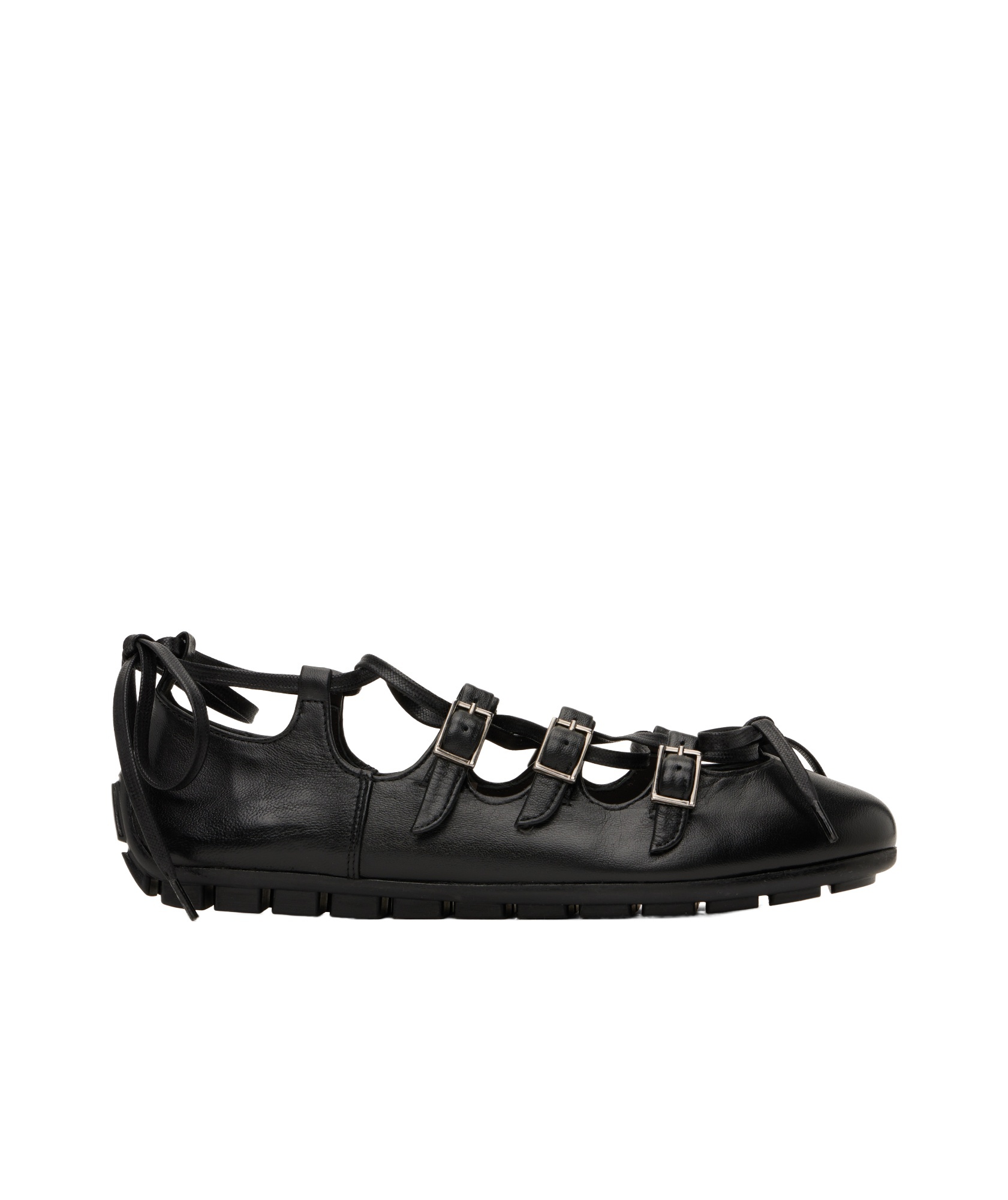 Simone Rocha Ghillie Ballerina Shoes In Black