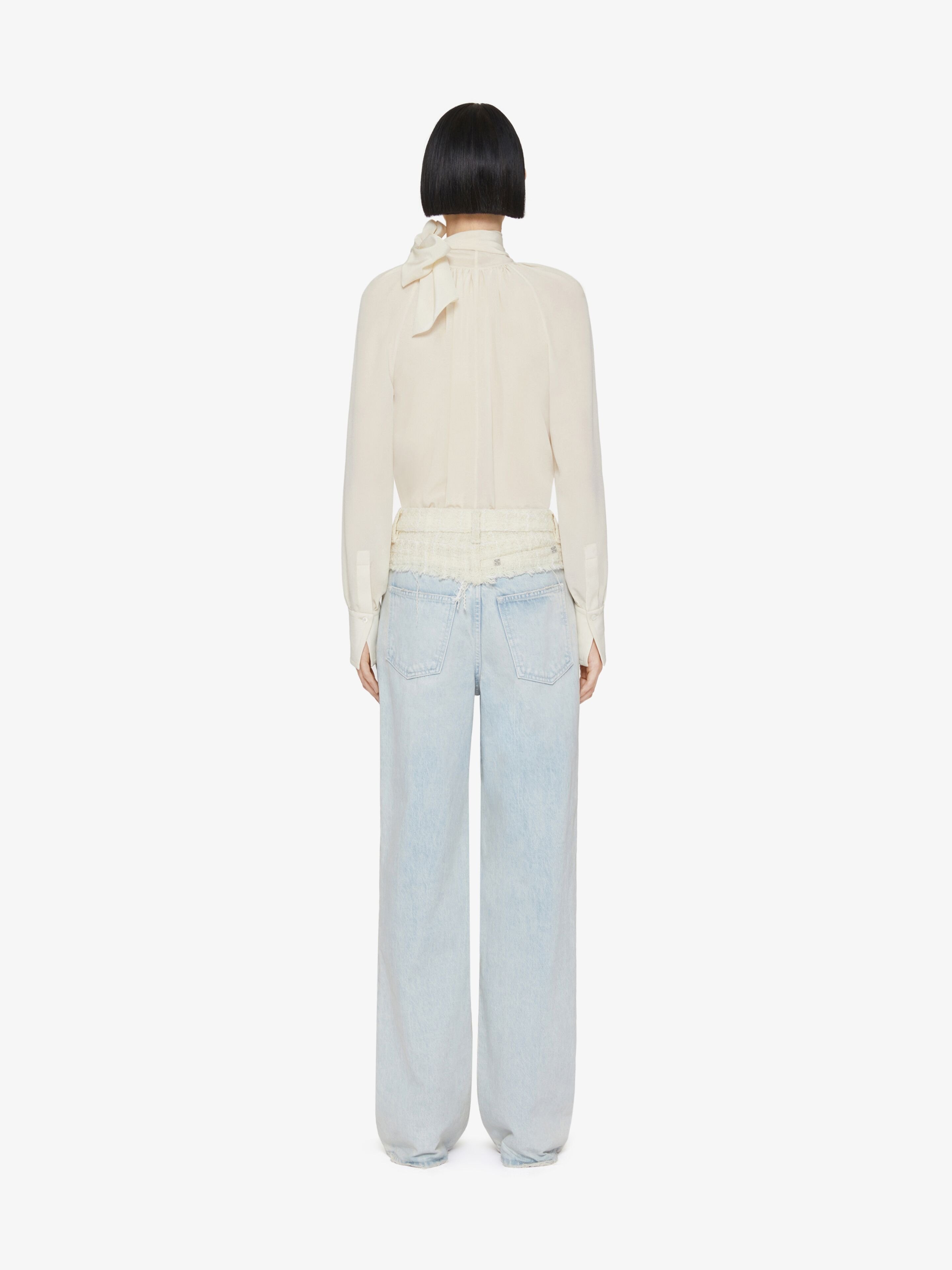 Givenchy 4g Logo Oversized Jeans In White