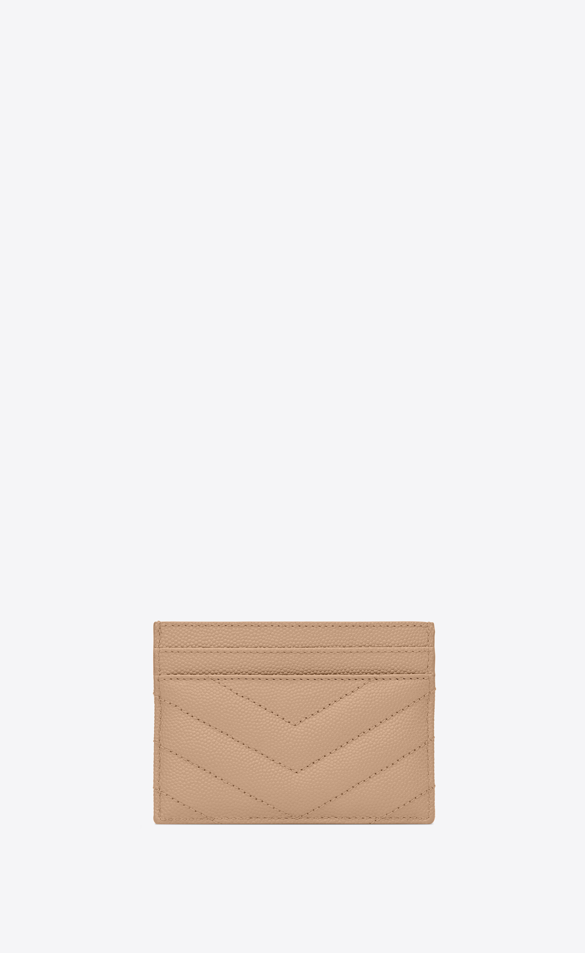 Saint Laurent Monogram Quilted Cardholder In Nude