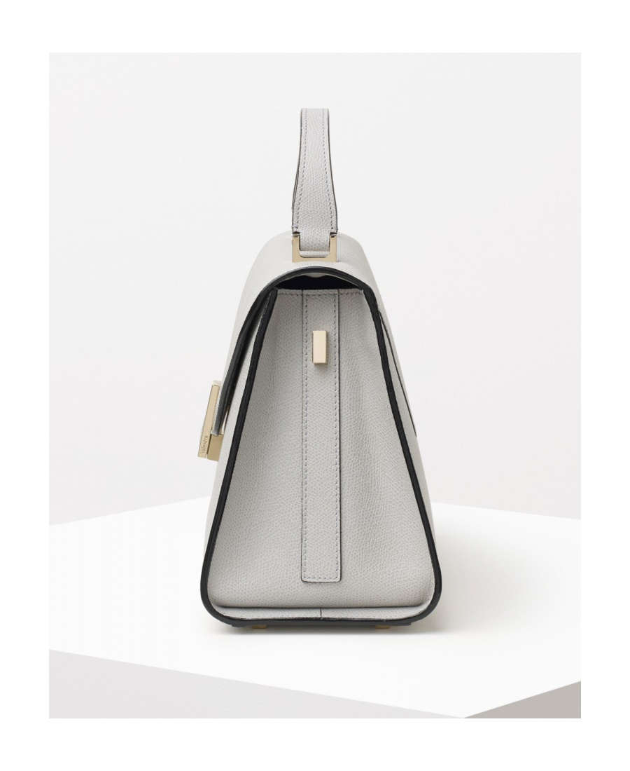 Valextra Iside Leather Crossbody Bag In Gray