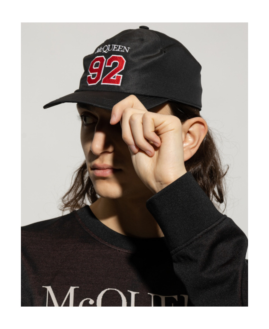 Alexander Mcqueen Logo-print Baseball Cap In Black