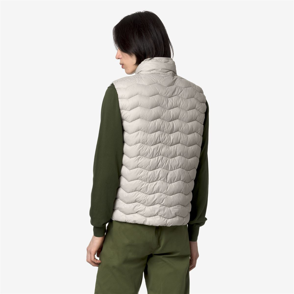 K-way Valen Quilted Zipped Gilet In Nude