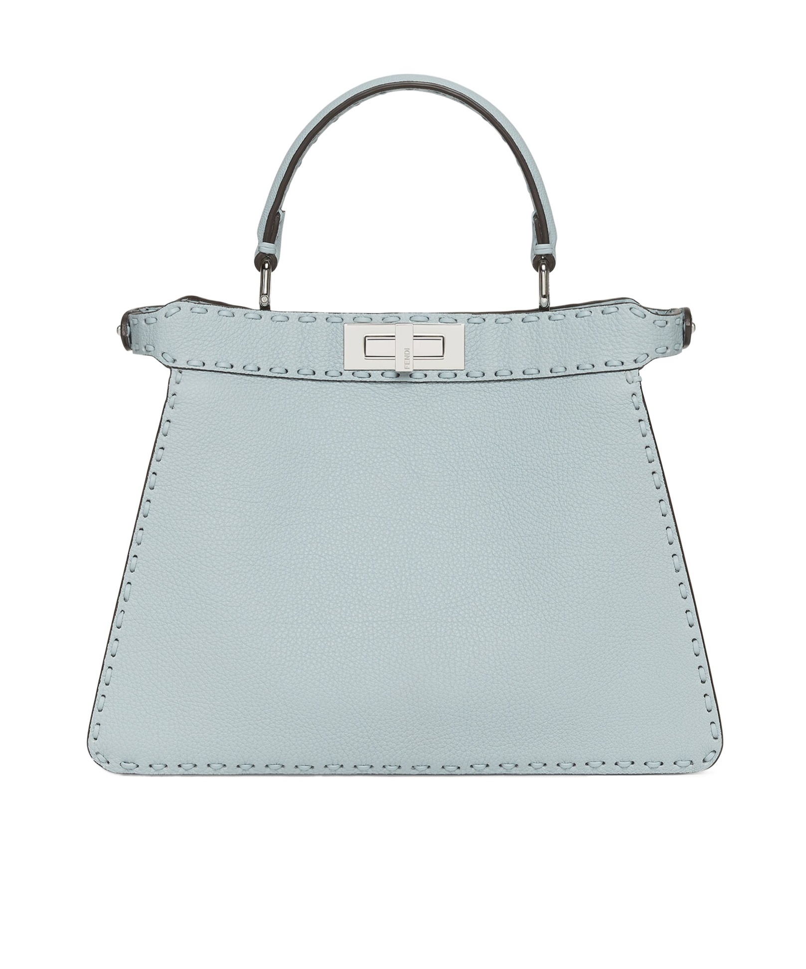 FENDI LIGHT BLUE SELLERIA BAG WITH 646 HAND-SEWN TOPSTITCHES