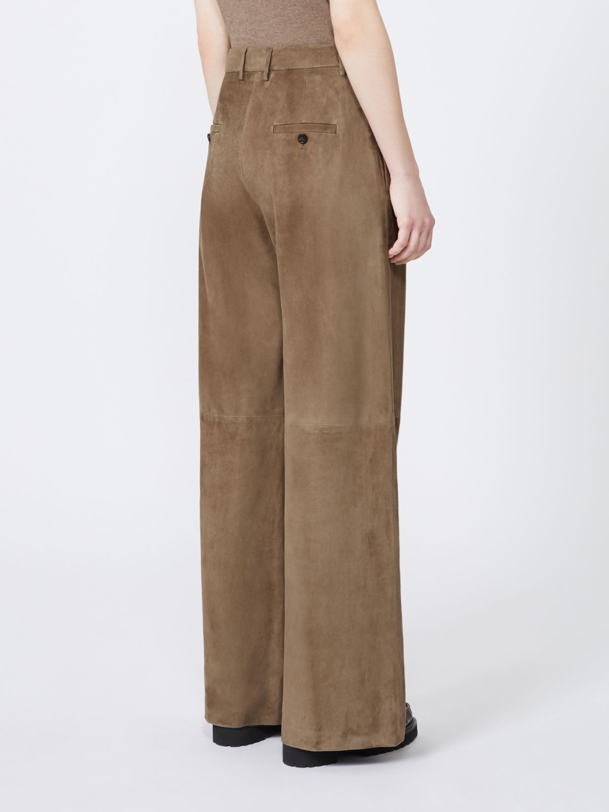 Max Mara Suede Trousers In Brown