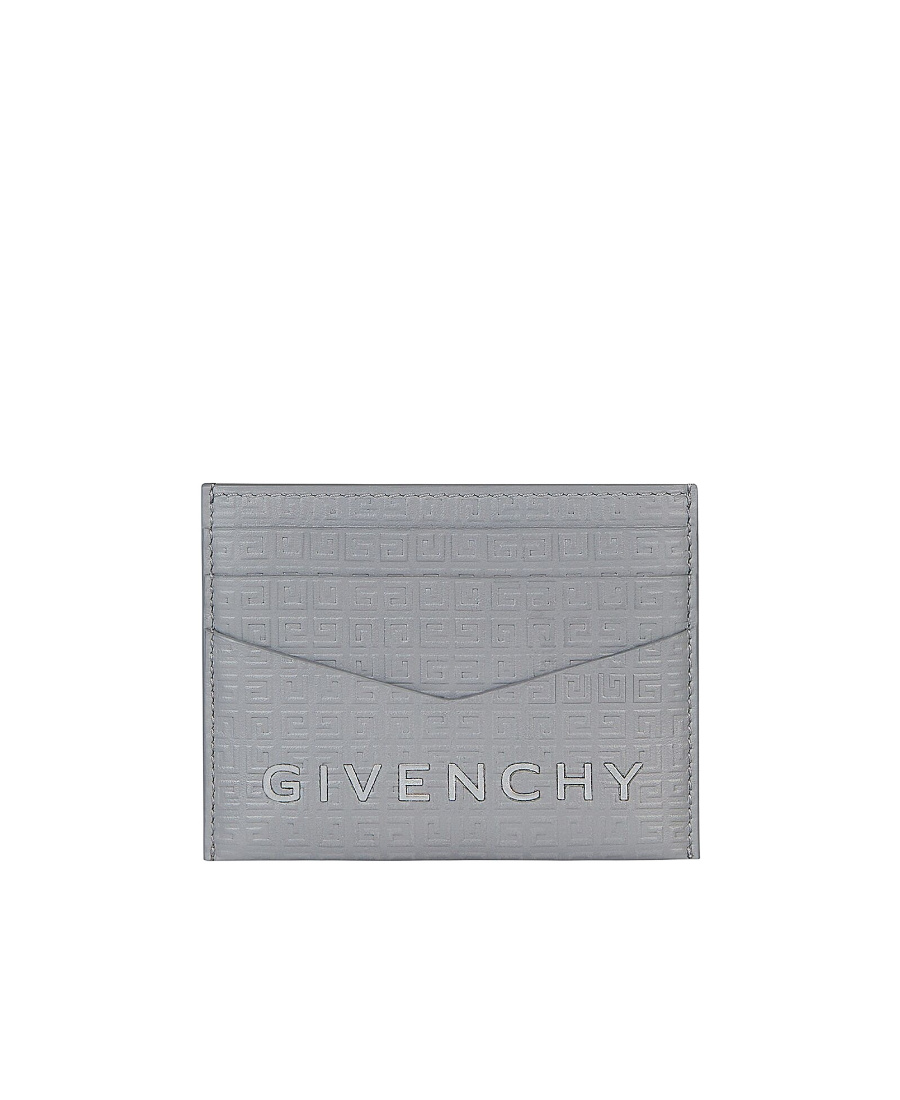 Givenchy 4g-embossed Cardholder In Gray