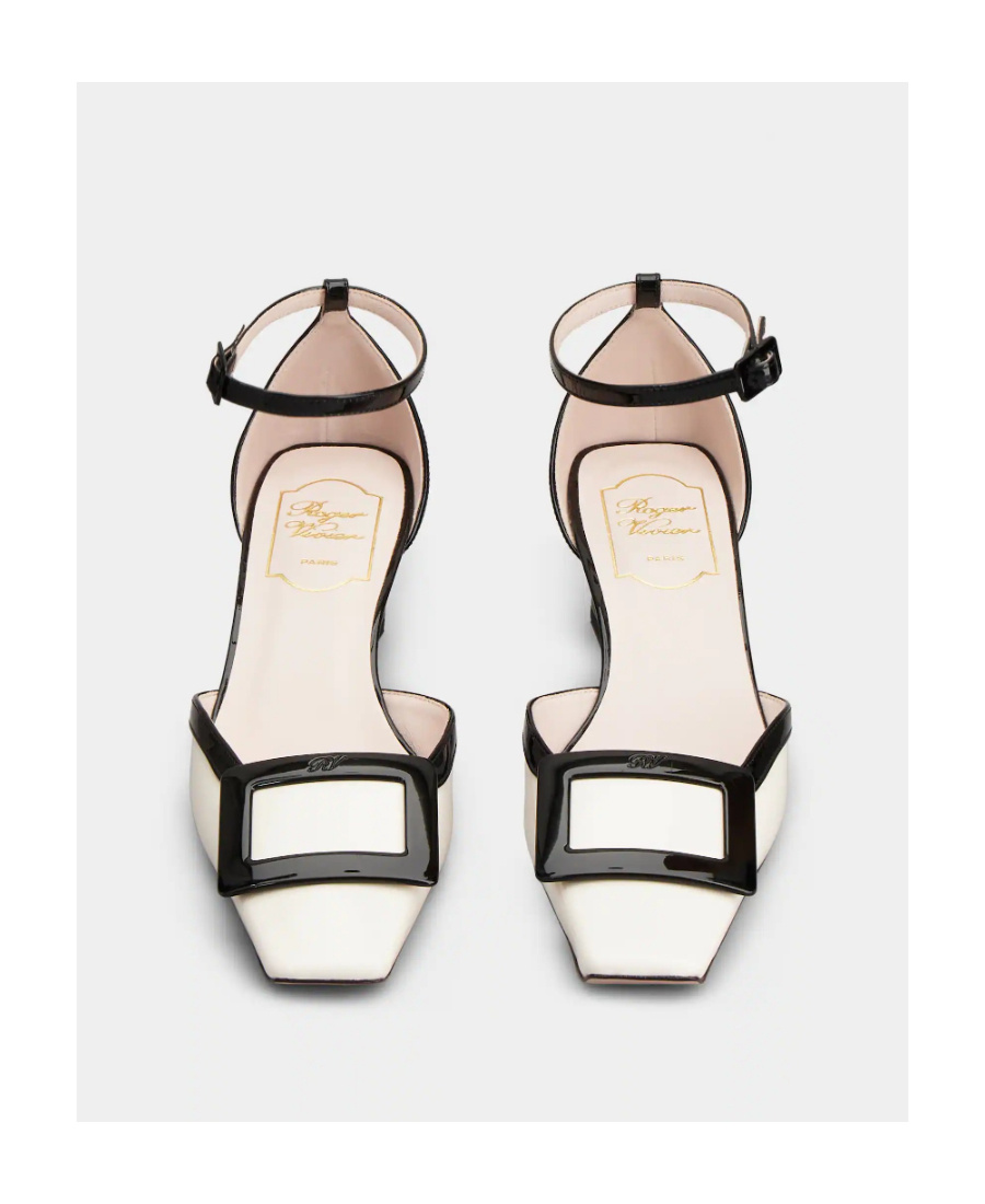 Shop Roger Vivier Belle Vivier Ankle Strap Lacquered Buckle Pumps In Patent Leather In Black
