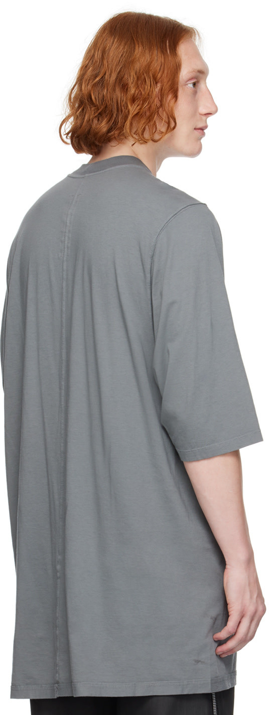 Rick Owens Drkshdw Open-necked Black Shirt In Gray