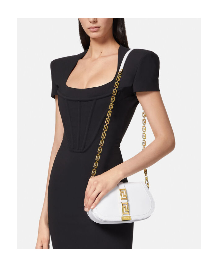 Versace Greca Goddess Shoulder Bag In White