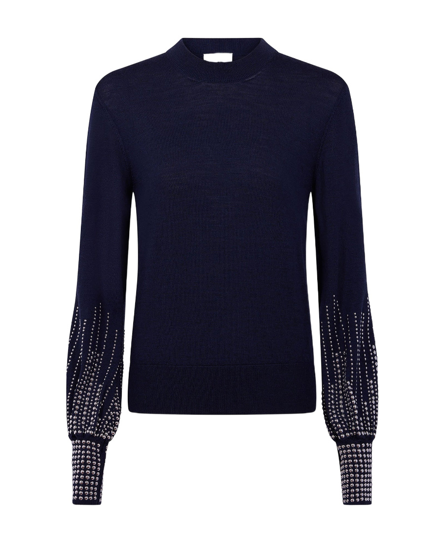 RABANNE RIVET CUFF WOOL SWEATER