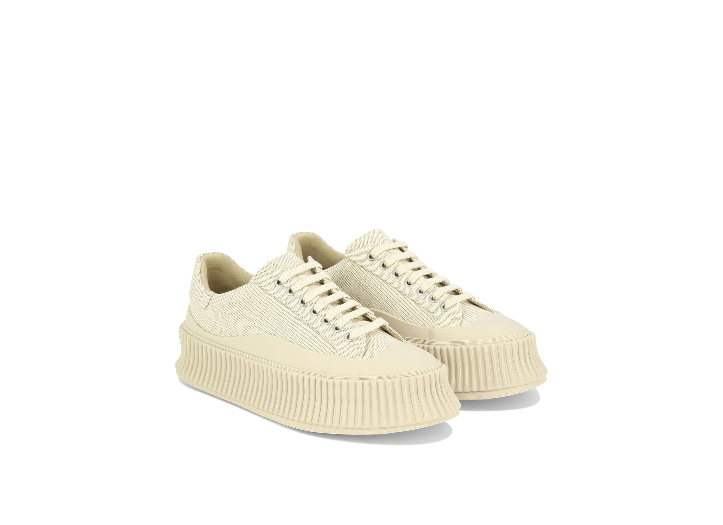 Jil Sander Woman Sneakers Pastel Yellow Size 9 Textile Fibers In Nude