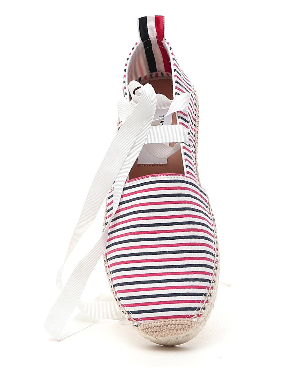 Thom Browne Removable Ankle Tie Espadrilles In Nude