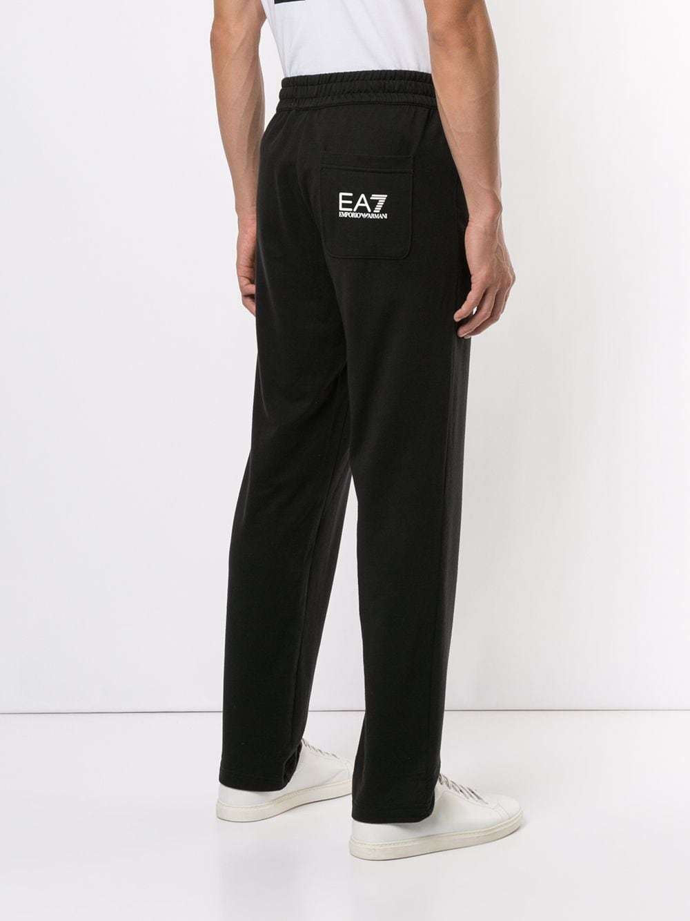 Ea7 Logo-print Track Pants In Black
