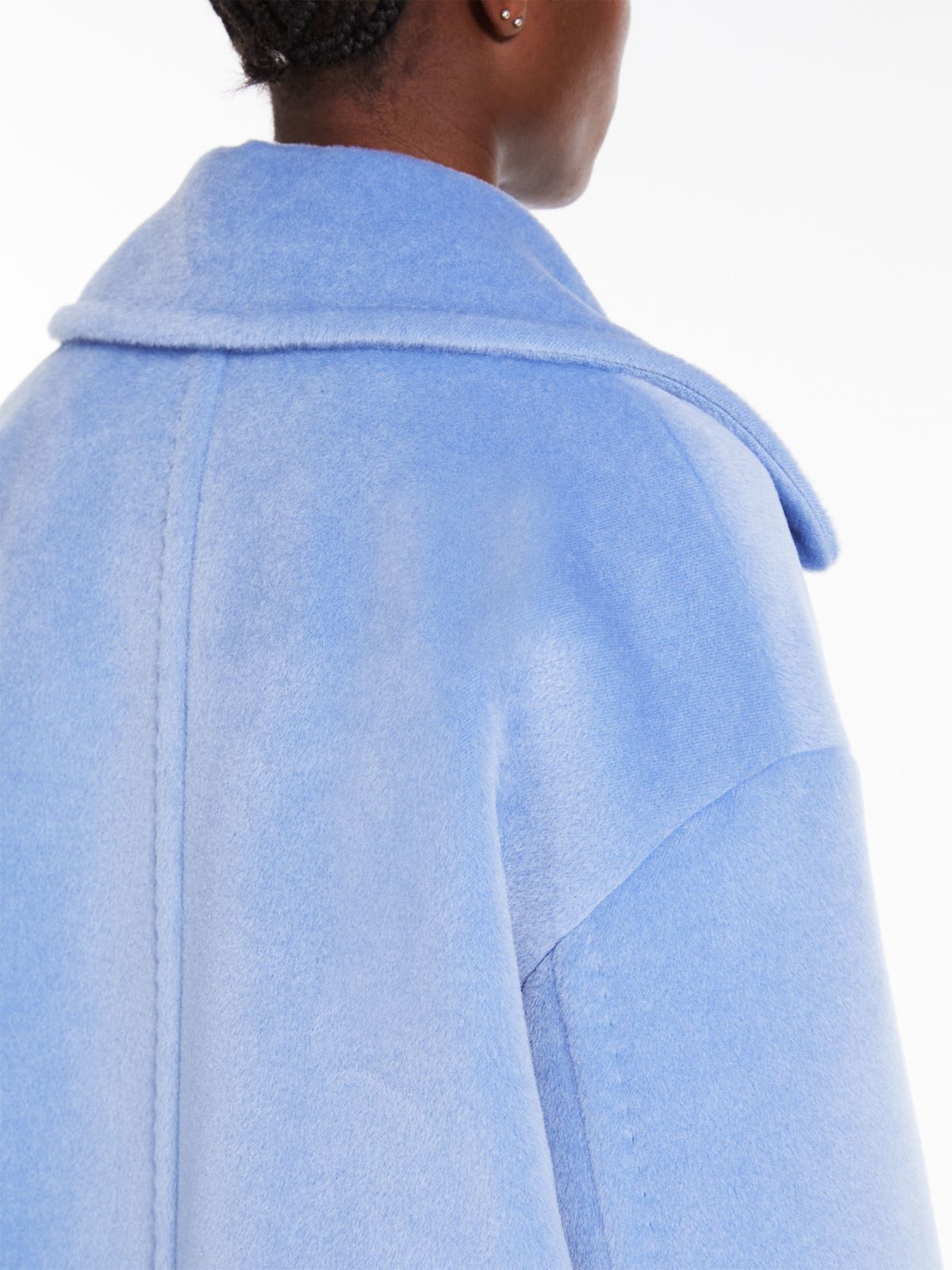 Max Mara Alpaca Wool Double-breasted Coat In Blue