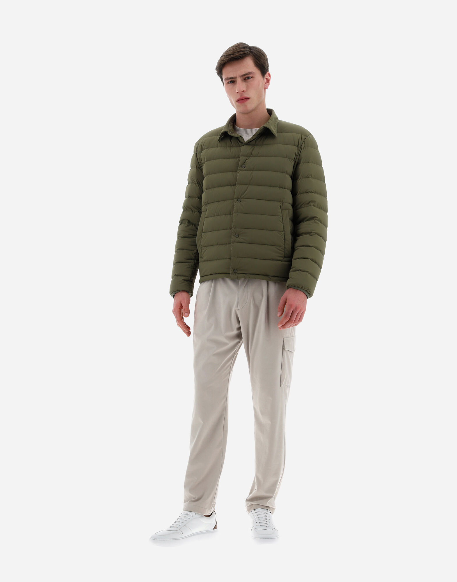 Herno Padded Button-up Jacket In Green
