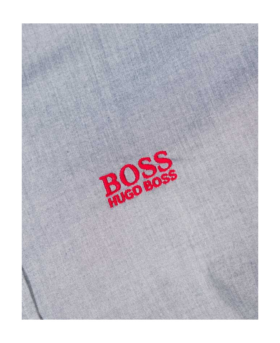 Hugo Boss Logo Embroidered Shirt In Gray