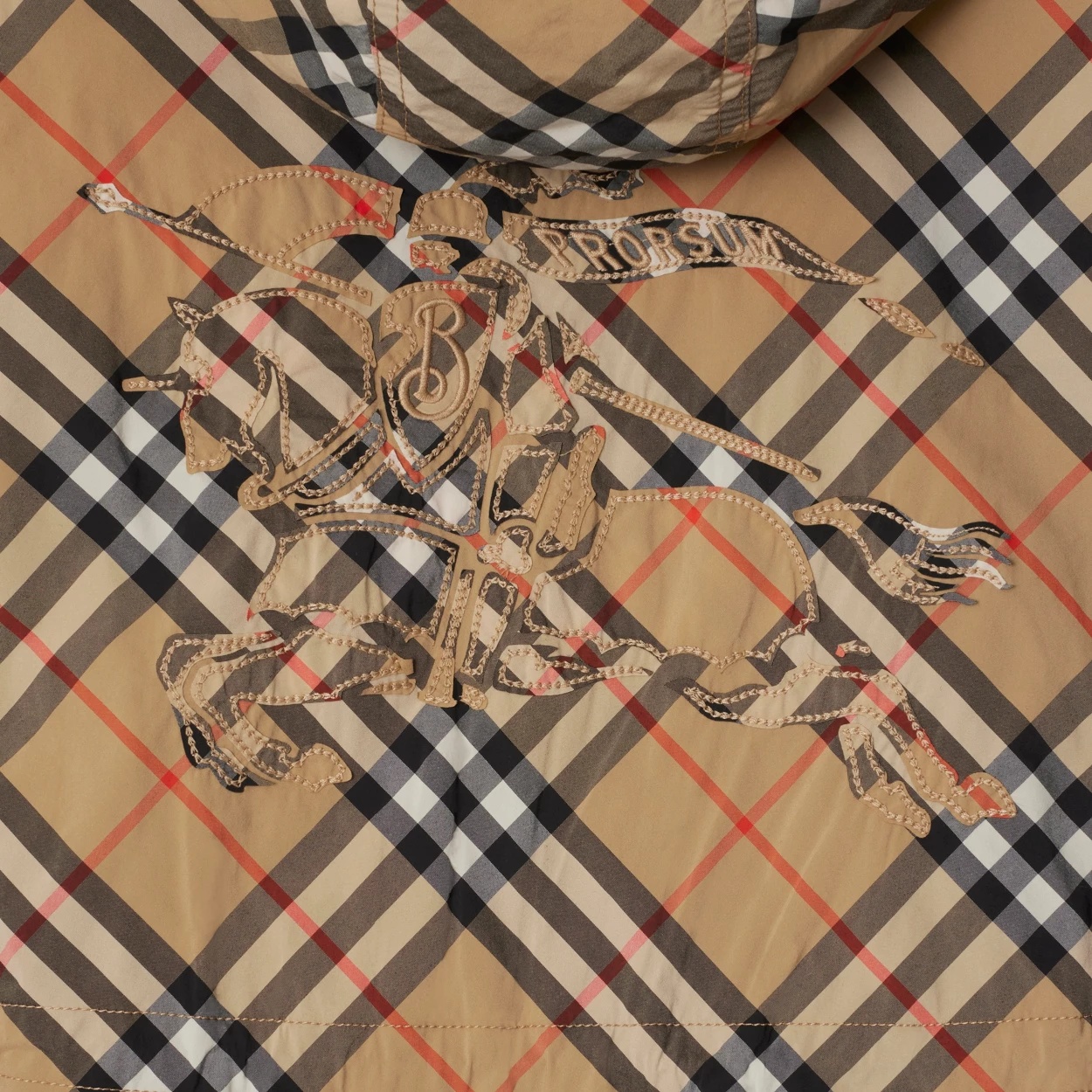 Burberry Waisted Check Hooded Jacket In Brown