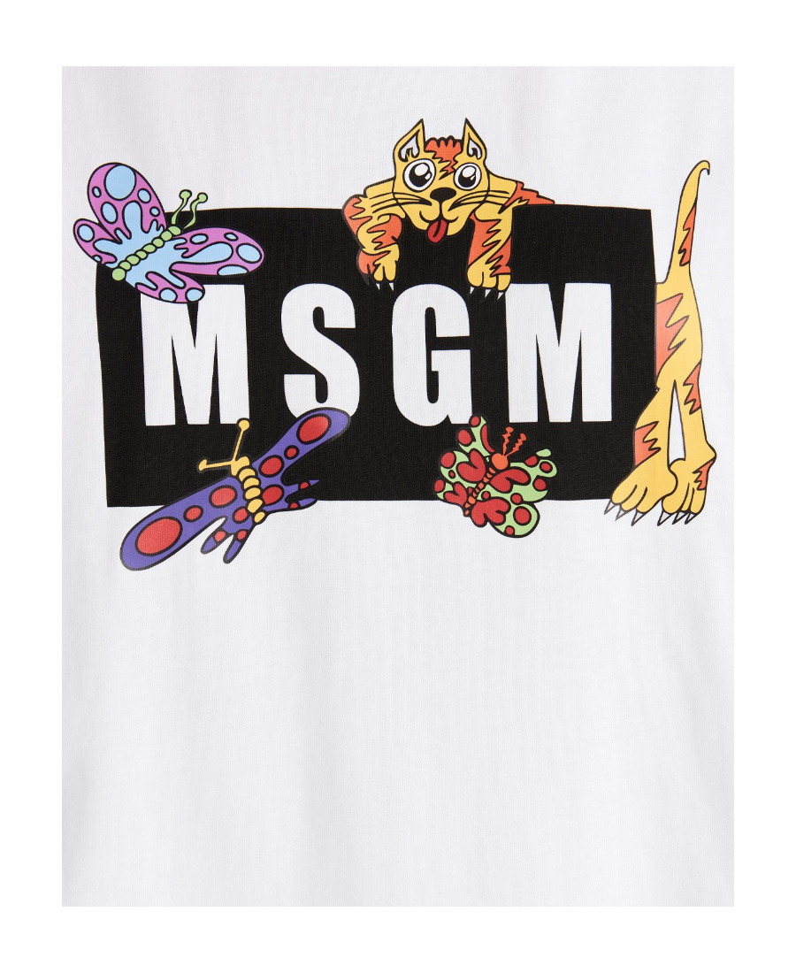 Msgm Logo-print Short-sleeve T-shirt In White