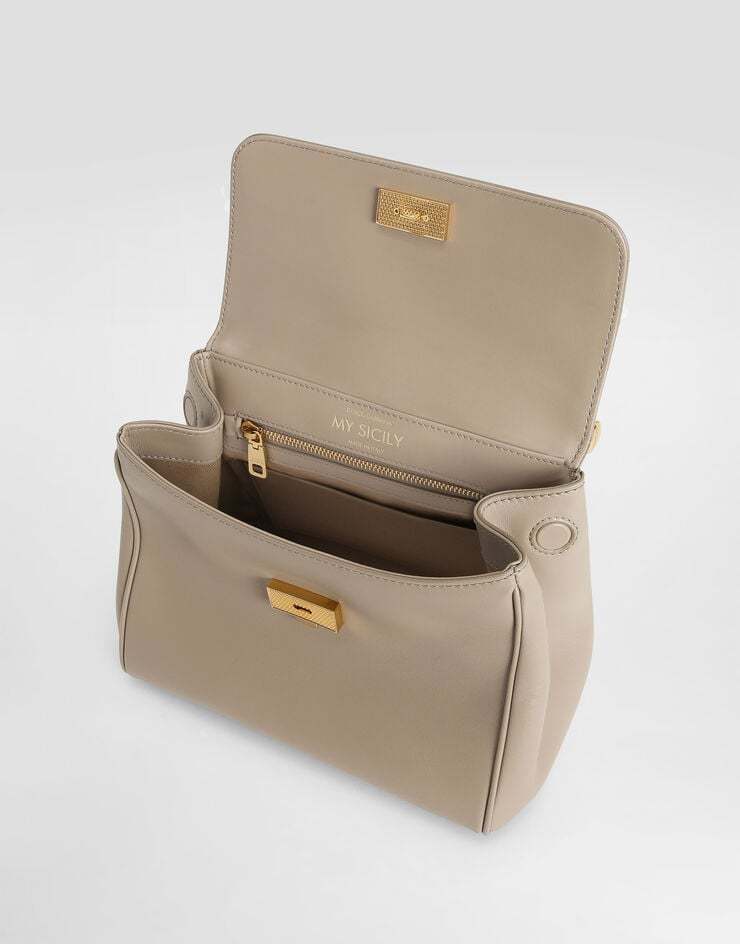 Dolce & Gabbana Medium Sicily Leather Handbag With Padlock Detail